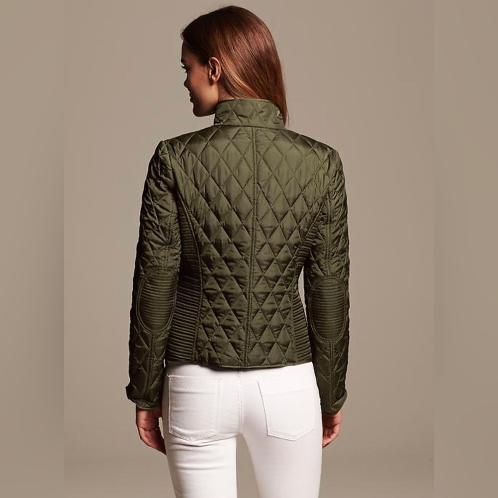 Banana Republic Women’s XS Dark Olive Green Quilted Full-Zip Field Jacket - EUC! - Picture 2 of 15